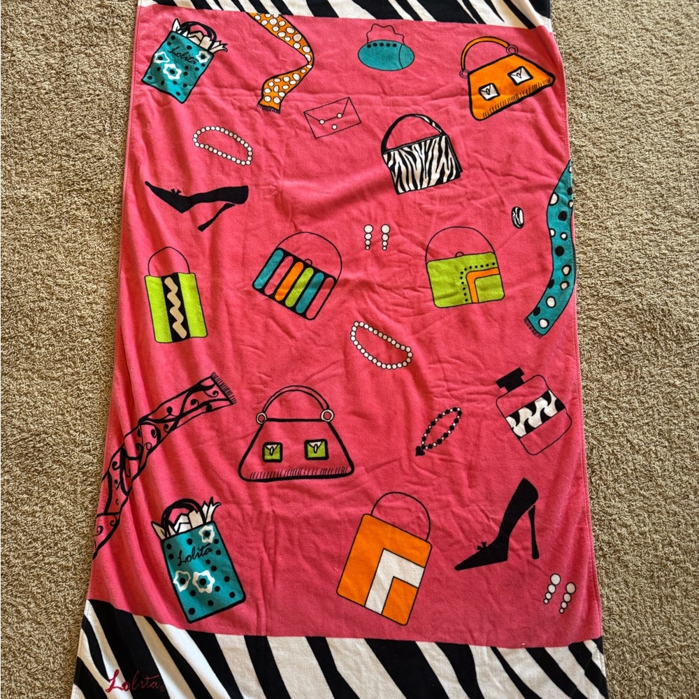 Colorful Graphic Print Beach Towel